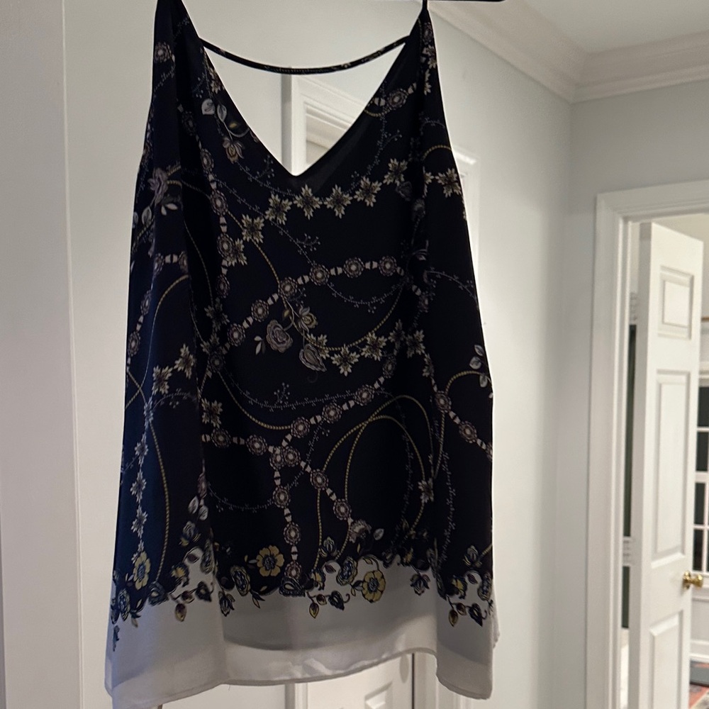 LOFT Black and White Floral Camisole